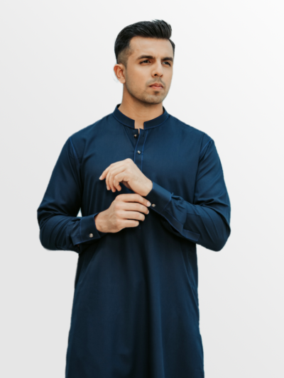 Short-Fit Sporty Round Neck Blue