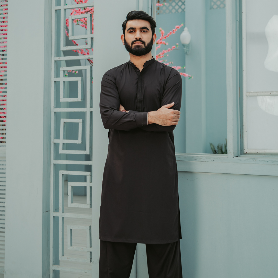 Black Suit With Watch - Image 3